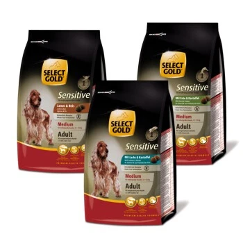 SELECT GOLD Sensitive Adult Medium Probierpaket 3x1kg Paket 1, Mix-Pack 1 SELECT GOLD Sensitive Adult Medium Probierpaket 3x1kg Paket 1, Mix-Pack