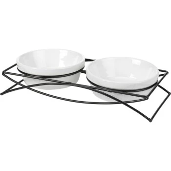 AniOne Keramik Doppelnapf Ständer 2 Stück, 350 Ml 1 AniOne Keramik Doppelnapf Ständer 2 Stück, 350 Ml