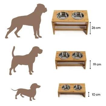 Lionto Erhöhte Futterstation Aus Bambus Braun/ Silber S 5 Lionto Erhöhte Futterstation Aus Bambus Braun/ Silber S – Bild 5