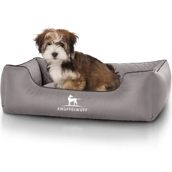 Knuffelwuff Hundebett Milan Aus Laser-gestepptem Kunstleder Grau M-L 2 Knuffelwuff Hundebett Milan Aus Laser-gestepptem Kunstleder Grau M-L – Bild 2