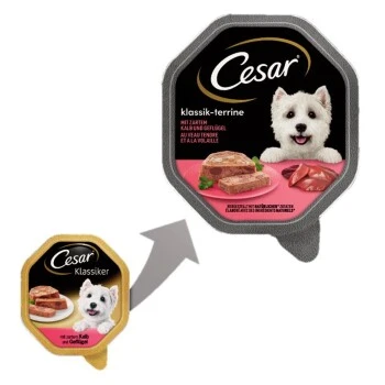 Cesar Klassiker 14x150g Kalb & Geflügel 2 Cesar Klassiker 14x150g Kalb & Geflügel – Bild 2