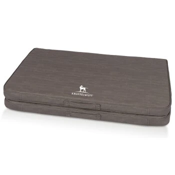 Knuffelwuff Faltbare Reisematte Orthopädisch Roanoke Aus Laser Gestepptem Kunstleder Braun/ Grau M-L 3 Knuffelwuff Faltbare Reisematte Orthopädisch Roanoke Aus Laser Gestepptem Kunstleder Braun/ Grau M-L – Bild 3