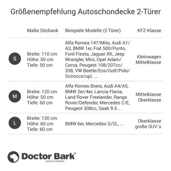 Doctor Bark Autoschondecke Für 2-Türer / Coupé / Cabrio Grau S 5 Doctor Bark Autoschondecke Für 2-Türer / Coupé / Cabrio Grau S – Bild 5