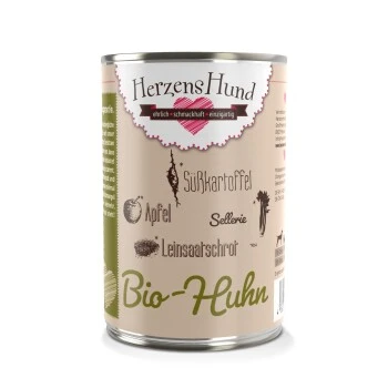 HerzensHund Adult 12x400g Bio Huhn 1 HerzensHund Adult 12x400g Bio Huhn