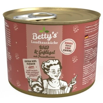 Betty's Landhausküche Wild & Geflügel 6 X 200g Für Hund 1 Betty's Landhausküche Wild & Geflügel 6 X 200g Für Hund